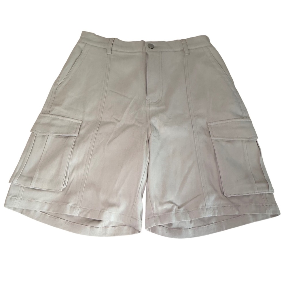 IVIR‎ Mens Beige Cargo Shorts Size M High Rise Utility Cotton Stretch A0590625